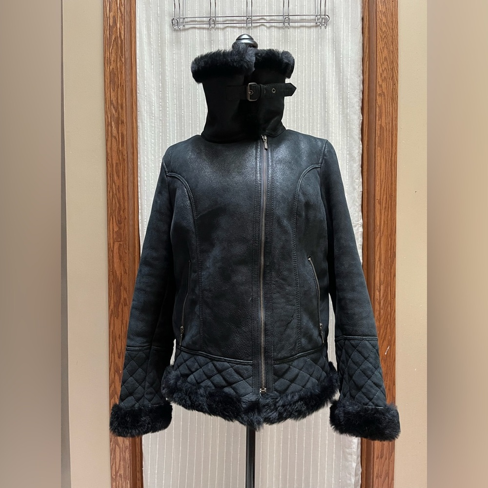 Smart Range London Real Shearling Sheepskin Leather Jacket Aviator Pilot